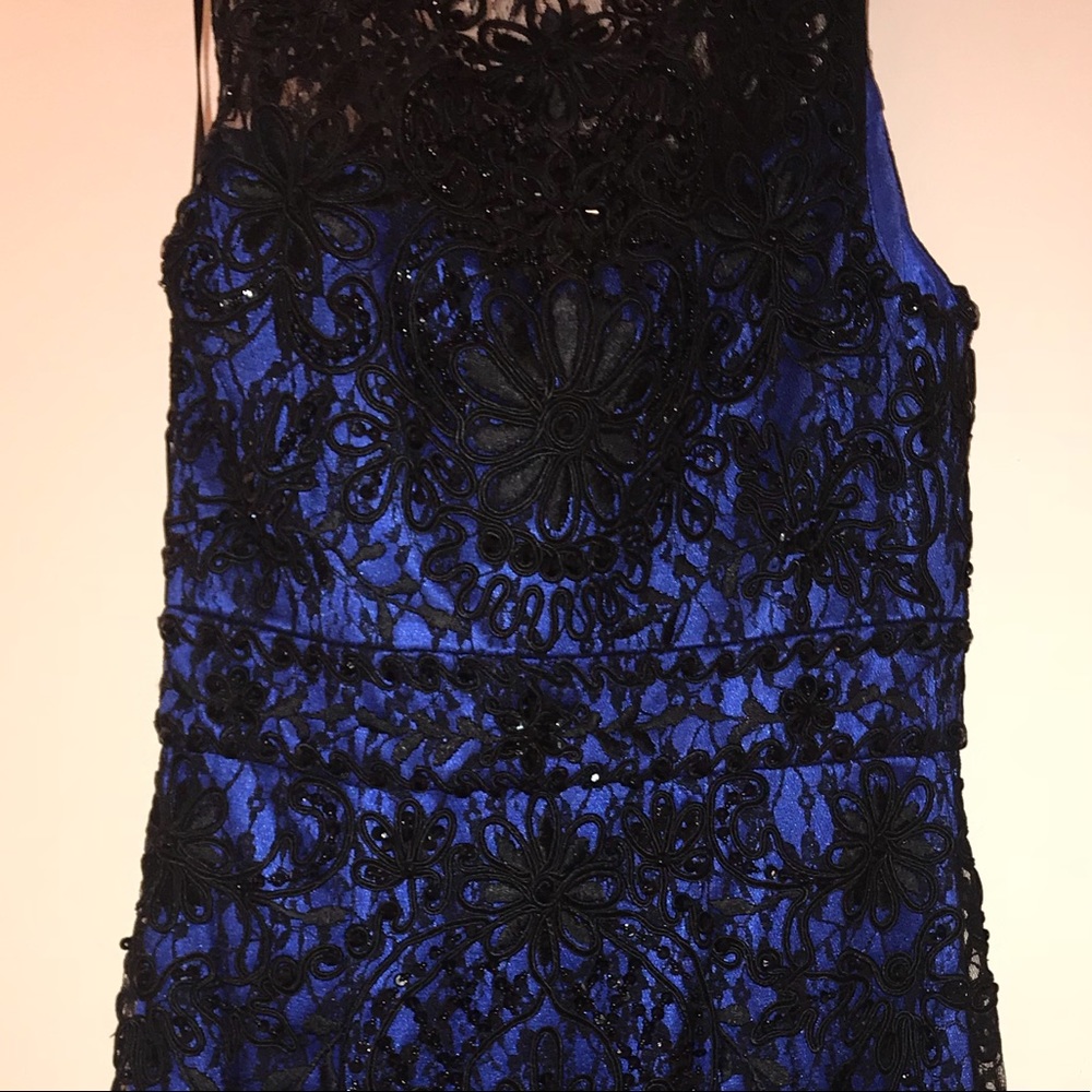 Beaded blue and black dress cocktail hour special